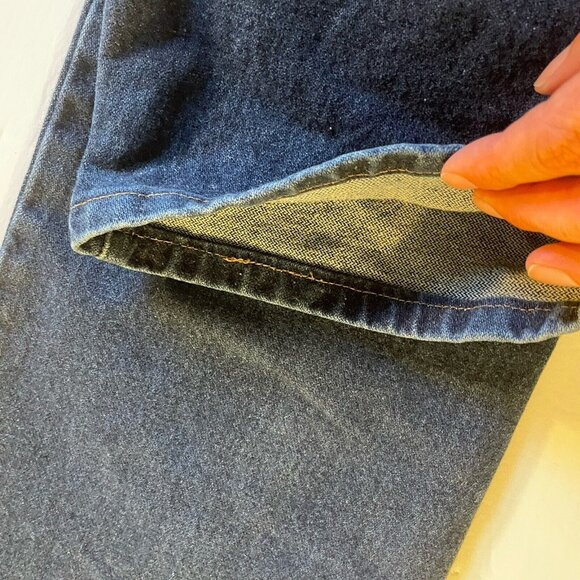 Wrangler Vtg Gold Buckle Stone Wash Jeans Straight Long Pants Size 32x32 Dark - Picture 6 of 12